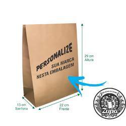 Saco de Papel Kraft Personalizado 22x29x13 - 2.000 Peças 