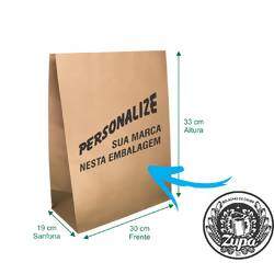 Saco de Papel Kraft Personalizado 30x33x19L - 2.000 Peças