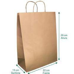 Sacola de Papel Kraft 22x29x13 - 100 Peças (R$3,50un)